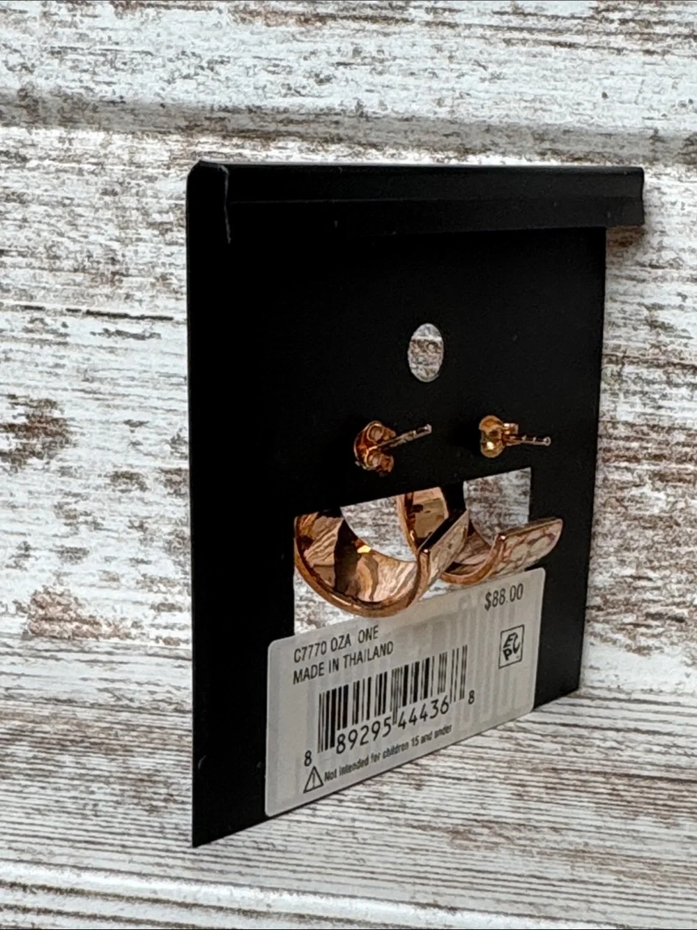 Coach Rose Gold Signature C Hoop Earrings - Picture 3 of 5
